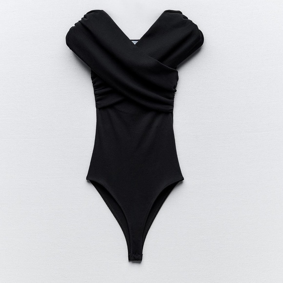 ZARA RUCHED WRAP BODYSUIT - Picture 4 of 5